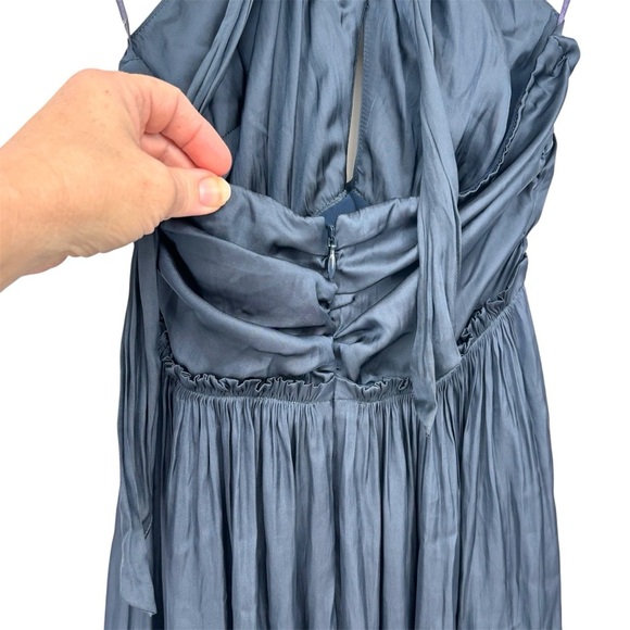 J Crew Cutout dress featherweight Saturn Elegant Blue Halter Maxi Dress Sz 6 - Picture 6 of 12